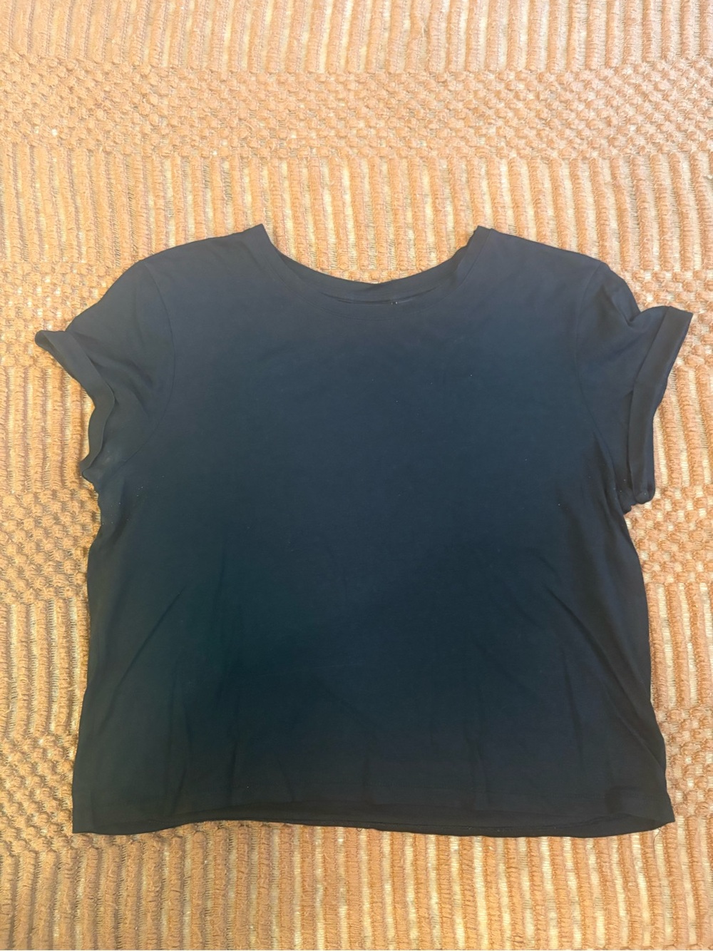 Rachel Zoe Black Rolled Sleeve T-Shirt Top – Size Large